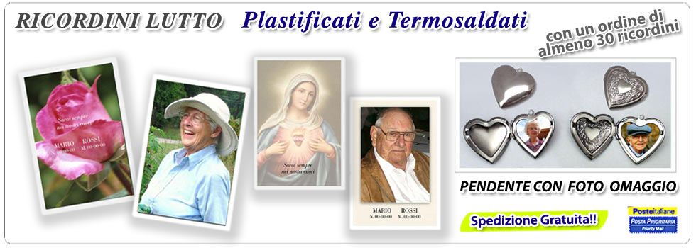 Ricordini lutto plastificati